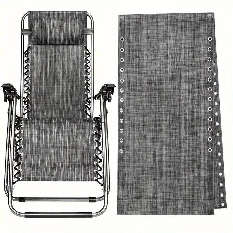 Zero Gravity Chair Replacement Fabric Kit - 200kg Textilene Mesh with 4 Bungee Cords Repair Kit