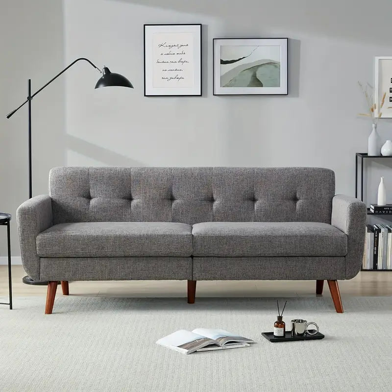 Modern Loveseat Sofa] Mid Century Modern Loveseat Sofa, 77" W Button