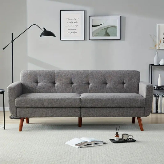 Modern Loveseat Sofa] Mid Century Modern Loveseat Sofa, 77" W Button