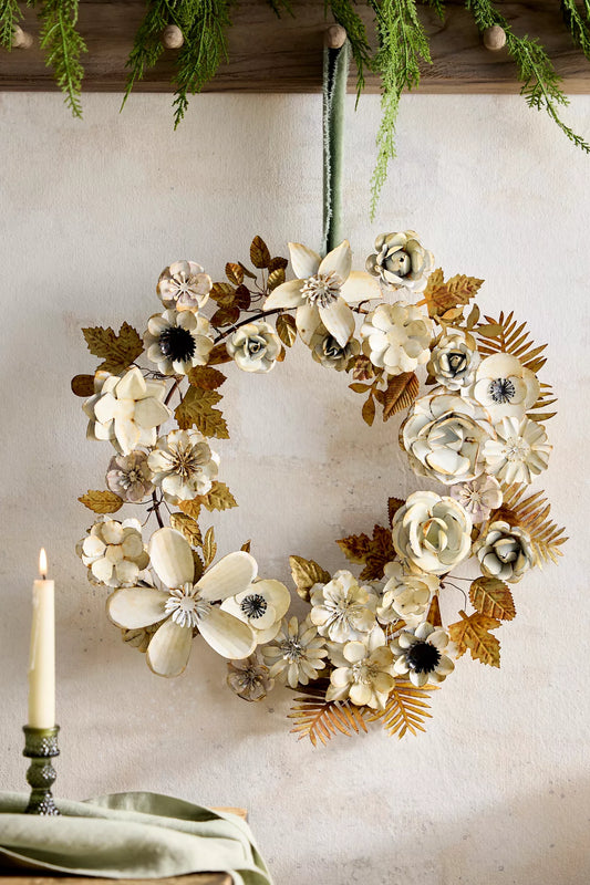 Winter Florals Iron Wreath