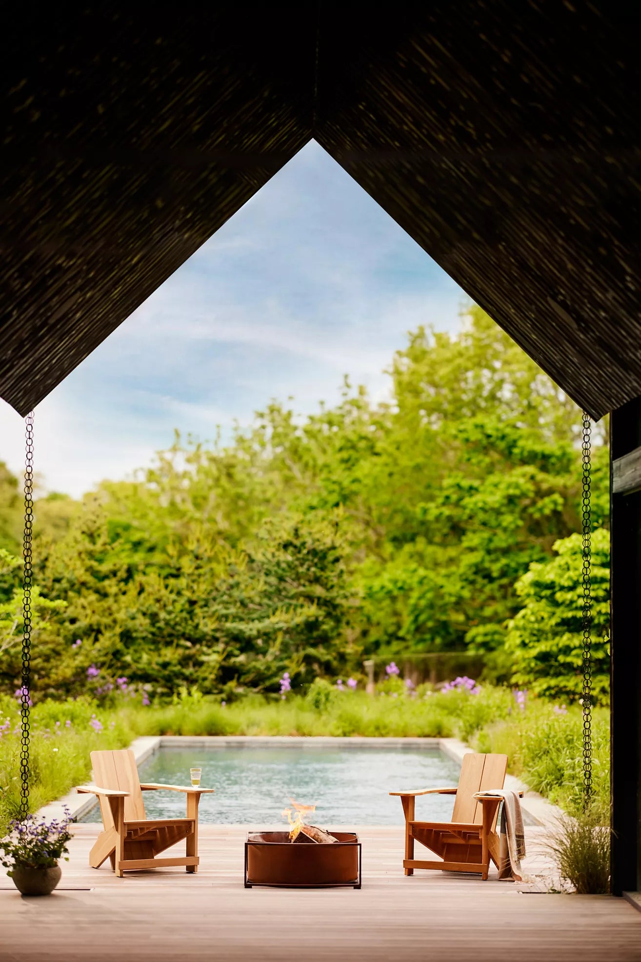 Weathering Steel Framed Cylinder Fire Pit